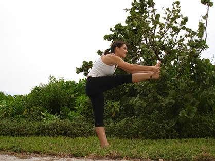 standing head to knee pose